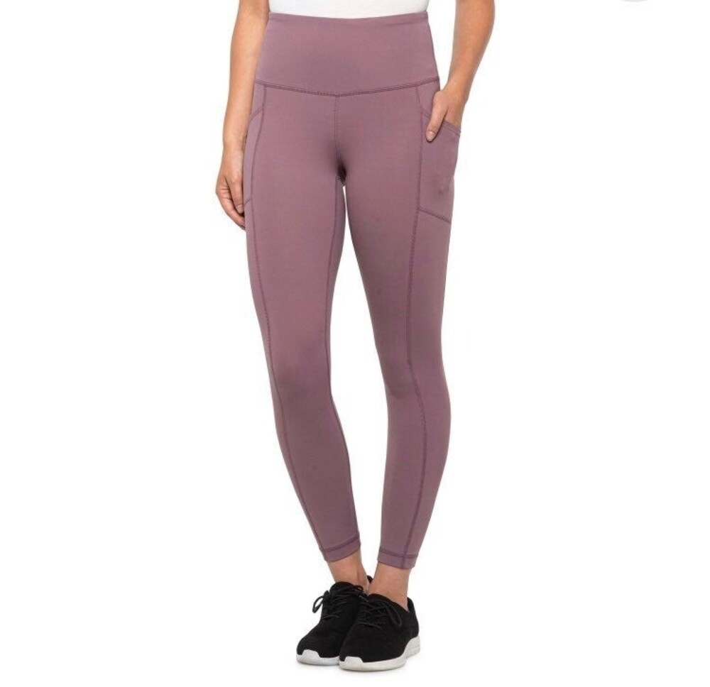 Yogalicious M Leggings w Pockets Mauve Color Light Purple / Dark Pink Athletic